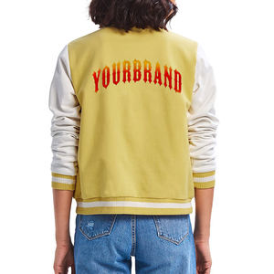 Chaqueta universitaria personalizada para mujer, chaqueta universitaria acolchada de invierno, tallas grandes, manga larga, bolsillo, chaquetas universitarias genuinas para mujer - Product Image 6