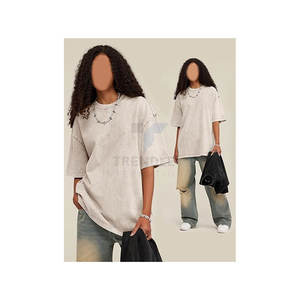 เสื้อยืดผู้ชายทรงโอเวอร์ไซส์ สไตล์วินเทจ ล้างสี ทรงปกติ แขนสั้น ผ้าฝ้าย 100% เหมาะสำหรับใส่ในชีวิตประจำวัน - Product Image 2