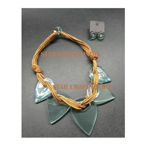 Collar de cuentas de resina y madera con cuentas detalladas hechas a mano para mujer, accesorios de moda de India, collares de joyería de moda, pulsera - Product Image 4