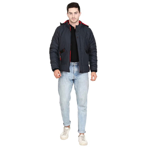Top Selling OEM Service Men's Winter Bomber <b>Jacket</b> Canvas Fabric Windproof Factory Direct Sales - Product Image 5