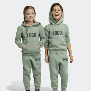 Ensemble de survêtement 2 pièces en coton 100 % pour enfant, style streetwear, personnalisable avec impression ou broderie, sweat à capuche oversize et pantalon de jogging - Product Image 5