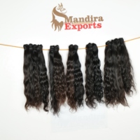 Extensions de cheveux naturels noirs, alignés dans le sens des cuticules, vierges, indiens, Remy, ondulés, en mèches, non traités chimiquement, cheveux humains