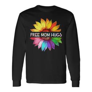 Free Mom Hugs LGBTQ Pride Rainbow <b>Daisy</b> Long Sleeve <b>T</b>-<b>Shirt</b> - Product Image 1
