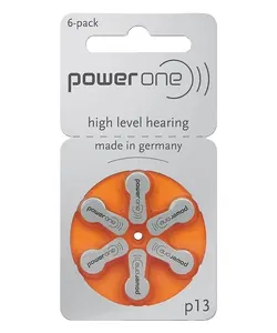 Alat Bantu Dengar 1.4 V Baterai Power One Mercury Free Zinc Air Baterai Ukuran 13 Kualitas Tinggi Power One Hearing Aid Baterai