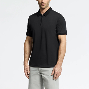 Venta al por mayor 100% algodón cremallera Polo camiseta para hombres de gran tamaño personalizado serigrafiado troncos transpirable hip hop Polo camiseta para hombres - Product Image 2