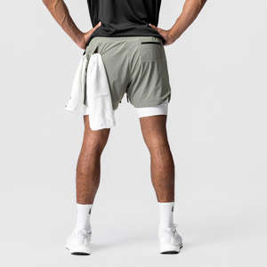กางเกงขาสั้นออกกำลังกายแบบ2 in 1ของผู้ชายกางเกงออกกำลังกายแบบแฟชั่นกำหนดได้เอง2025คุณภาพดีแห้งเร็ว - Product Image 5