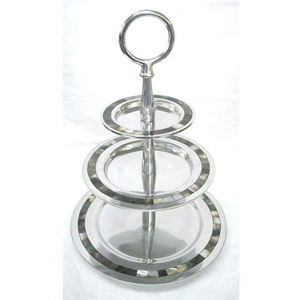 Vente chaude Acacia Bois & Métal Rode type de remise en gros forme ronde 2 niveaux faits à la main avec la meilleure qualité ustensiles de cuisine support à gâteau - Product Image 4