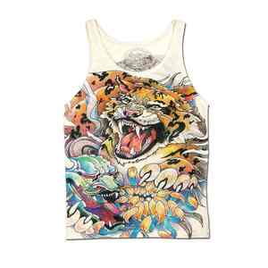 Trendy <b>Men's</b> Tank Top <b>Vest</b> Double-Sided Printing <b>White</b> Loose Summer with Personalized Sleeves Plus Size - Product Image 5