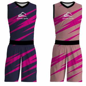Uniforme de basket-ball d'équipe personnalisé réversible par sublimation en gros uniforme de basket-ball 2025 avec short réversible - Product Image 1