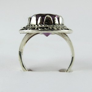 J'aime la vigne ! Bagues en argent sterling avec améthyste taille ovale, serties à la main, style bohème, bijoux du Rajasthan - Product Image 3