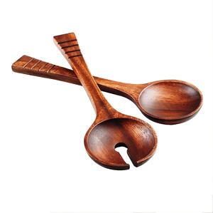 Serveurs à salade en bois Ensemble de service à salade en bois et en résine et ustensile Articles faits à la main - Product Image 5