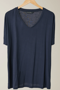 เสื้อยืดผ้าโมดอลสีกรมท่าสำหรับผู้หญิงไซส์พิเศษผ้าคอตตอนแห้งเร็วไซส์ใหญ่พิเศษ - Product Image 4