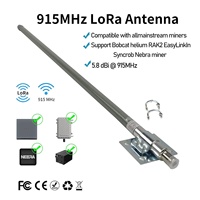 Antenne de communication verticale extérieure montée sur poteau LoRa 915 MHz 5,8 dBi omnidirectionnelle pour passerelle Helium, 15,7 pouces, câble RG58 de 3 mètres