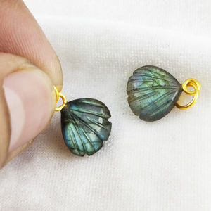 Pendentif en coquillage sculpté en pierre précieuse naturelle, argent sterling 925 plaqué or, pendentif pour la fabrication de bijoux - Product Image 4