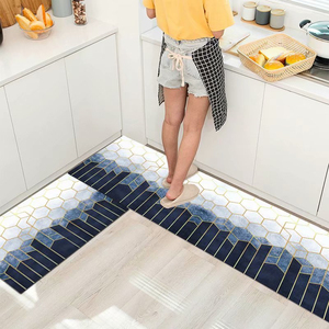 Juego de Alfombras de Cocina de Diseño Personalizado, Poliéster, Forro de Terciopelo con Puntos, Antideslizante, Alfombrillas Cómodas para Piso, Novedosas y Acolchadas - Product Image 4