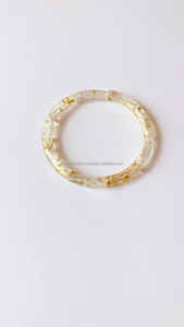 Women's <b>Gold</b> Accents Curved Tube <b>Bracelets</b> Single Skinny Acrylic Bamboo <b>Bead</b> Bangles More Colors Fashionable Bangles - Product Image 5