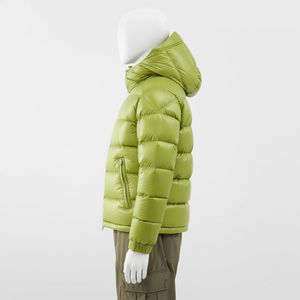 Veste polaire personnalisée vert citron brillant 2026, manteau d'hiver isolé chaud et rembourré avec fermeture éclair et broderie frontale épaisse - Product Image 2