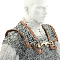 Répliques d'armure Armory : Armure de chaîne romaine Lorica Hamata en acier poli, style antique, pour collection d'art, personnage de film/télévision, cadeau, modèle Offset