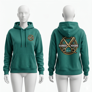 Sweat à capuche unisexe pour femmes et hommes, 320 GSM, coton et polyester de qualité supérieure, couleur turquoise, impression DTG personnalisée, broderie de logo - Product Image 3