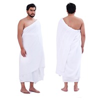 Robe Ihram en coton de haute qualité, Abaya légère, respirante et durable, ensembles Hajj Umrah, style élégant, fonctionnalités numériques, été, homme