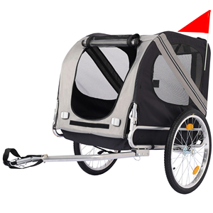 Nouvelle et originale <span class=keywords><strong>remorque</strong></span> de vélo respirante grand chien poussette pliante de luxe pour animaux de compagnie pour l'extérieur avec plate-forme Support OEM à deux roues - Product Image 1