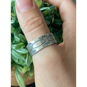 Handmade Navajo Sterling <b>Silver</b> Band <b>Ring</b> Boho Ethnic Statement <b>Ring</b> Geometric Featuring Natural Size 13 for Everyday Wear - Product Image 2
