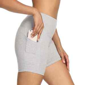 Short en éponge taille haute personnalisé pour femmes Leggings de yoga respirants pour fitness, tenue décontractée, longueur genou pour femmes - Product Image 2