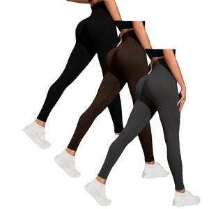 Venta al por mayor Scrunch Butt Yoga Leggings de cintura alta pantalones de fitness sin costuras para las mujeres entrenamiento gimnasio Squat Proof Activewear - Product Image 5