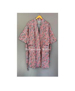 Chaquetas Kantha 100% Algodón, Acolchadas, Ecológicas, Hechas a Mano en India, Chaqueta de Invierno para Mujer con Cierre de Cinturón - Product Image 1