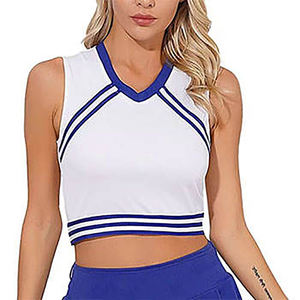 Costumes de cheerleading personnalisés avec logo imprimé par transfert thermique pour adultes, 100% polyester, vente en gros, ensembles d'uniformes de danse pour équipes, tailles plus grandes - Product Image 4