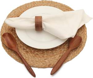 ชุดแหวนผ้าเช็ดปากทำจากไม้อะคาเซียทำมือชุดละ12ชิ้นสำหรับฉลองครบรอบการรับประทานอาหารวันเกิดวันคริสต์มาสผ้าเช็ดปากสำหรับตกแต่งบ้านและห้องครัว - Product Image 4