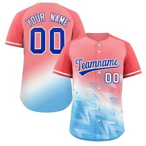 Maillot de baseball pour hommes, uniforme sportif, couleur dégradée, imprimé numérique, respirant, chemise vierge, sublimation cousue, vente chaude - Product Image 4