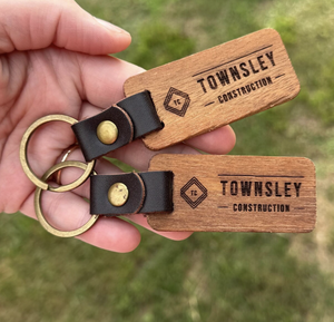 LLavero de madera ecológico, grabado personalizado, serigrafía, logotipo impreso, espacios en blanco para promoción de Acción de Gracias y regalos de negocios - Product Image 3