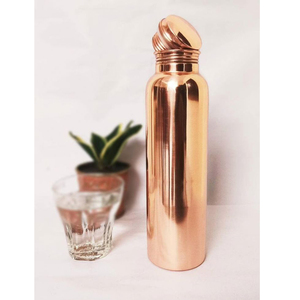 High Quality Clear Polished Water <b>Drinking</b> High <b>Copper</b> Water <b>Bottle</b> Indian Handmade Pure <b>Copper</b> Plain <b>Bottle</b> for Kitchenware - Product Image 3