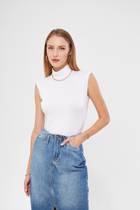 Col roulé sans manches Viscose Body Slim Fit décontracté Relax et élégant sous-vêtement avec fonction anti-boulochage - Product Image 3