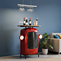 Unité de présentation de designer dernier cri artisanal Armoire de bar style tracteur Cum Console Table