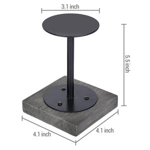 Bougeoir décoratif d'éclairage Design élégant Base en bois noire Bougeoir en métal Bougeoir votif Décoration de table - Product Image 2