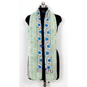 Hogar textil indio hecho a mano moda mujer bufandas Sanganeri bloque impreso bufanda algodón Sarong playa India cubrir Ups Pareo cuatro - Product Image 2