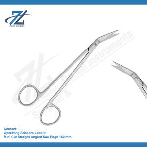 Operating Scissors Locklin Mini Cut Straight Angled Saw Edge Stainless Steel Manual Precision 160mm Pakistan - Product Image 2