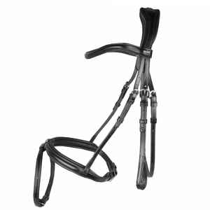 La bride dispose d'une muserolle rembourrée et anatomique Meilleure nouvelle bride anatomique Bride anatomique en cuir de cheval Conception anatomique - Product Image 1