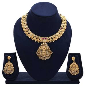 เครื่องประดับแฟชั่น14K 18K 24K สร้อยคอขึ้นรูปเครื่องประดับออกแบบลายดอกไม้แบบดั้งเดิมชุดเครื่องประดับทองทองเหลือง - Product Image 1