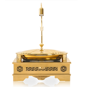 Ventes en usine de chauffe-plats en métal de luxe pour buffet de mariage et de fête en acier inoxydable doré chauffe-plats d'occasion chauffe-plats - Product Image 1