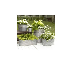 Bac à plantes de jardin robuste en acier galvanisé pour le jardinage professionnel et domestique, disponible en différentes tailles, au design vintage et industriel - Product Image 1