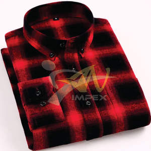 Chemise en flanelle d'automne pour homme, 100% coton, anti-plis, avec impression/logo personnalisés de haute qualité, matériau personnalisé, chemise à boutons flexible - Product Image 2