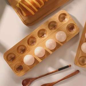 เคาน์เตอร์ไม้ใส่ไข่ตกเเต่งไข่ของขวัญขึ้นบ้านใหม่สำหรับตกแต่งที่เก็บของในครัว - Product Image 3