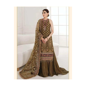 2021 nouveautés qualité supérieure décontracté pakistanais indien femmes Salwar Kameez ODM robes de pelouse en soie pour les fêtes - Product Image 2