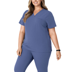 Uniformes Médicos para Mujer de Talla Grande con Logotipo Personalizado, Traje de Enfermera con un Bolsillo, Detección de Agujas, Venta Directa al por Mayor, Uniforme de Hospital de Spandex Quirúrgico - Product Image 6