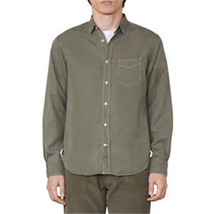 Camicia Casual da Uomo Lipp in Popeline Verde 100% Cotone Tinto in Capo con Bottoni, Taglia M - Product Image 1