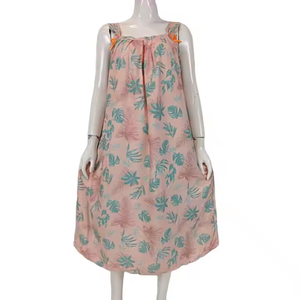 Chemises de nuit sexy pour femmes, vêtements de détente d'été, rayonne, sans manches, taille élastique, col carré doux, beau motif floral, Chrysanta - Product Image 1