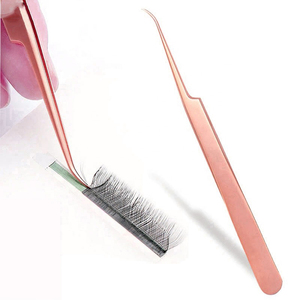2025 New Arrival <b>Light</b> <b>Rose</b> Gold Eyelash Extension Tweezers High Quality Volume Lash Tweezers for Lash Extension - Product Image 2